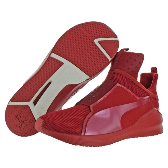 Puma Rubber Fierce Core Mono High Pull On Unisex Sneakers Red - Picture 3 of 14